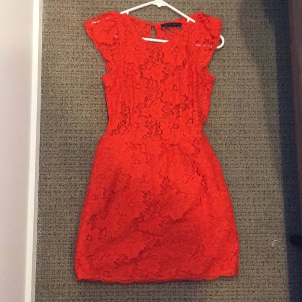 Open back orange dress